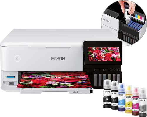 Epson EcoTank ET-8500 - Stampante multifunzione - colore - ink-jet - ricaricabile - A4/Letter (supporti) - fino a 16 ppm (stampa) - USB, LAN, host USB, Wi-Fi(ac) - bianco